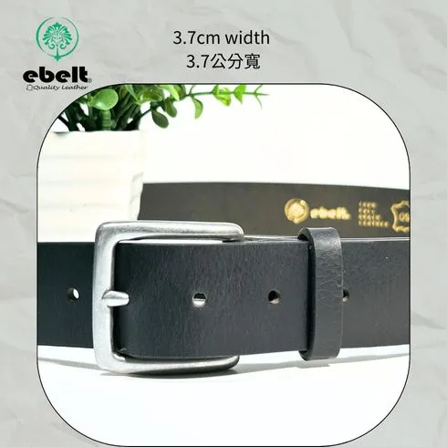 ［香港品牌 EBELT] EBC 300 銅扣頭層油蠟牛皮真皮皮帶 Solid Brass Buckle Top Grain Wax Cow Leather Belt 3.7cm