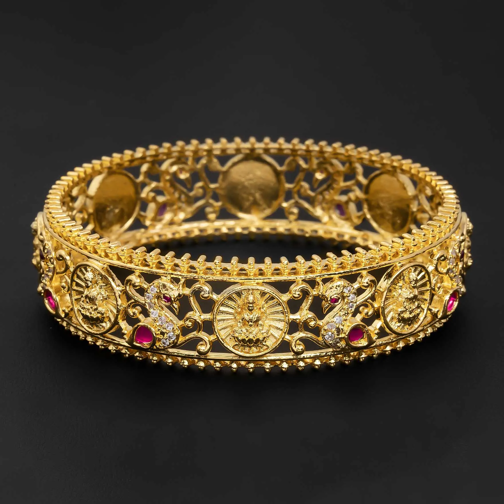 24ct Heavy Gold Plated Stone Bangle PSB4WR-005