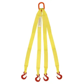 2"x10' (1 ply) Quad Leg Nylon Sling w/ Master Link & Sling Hook