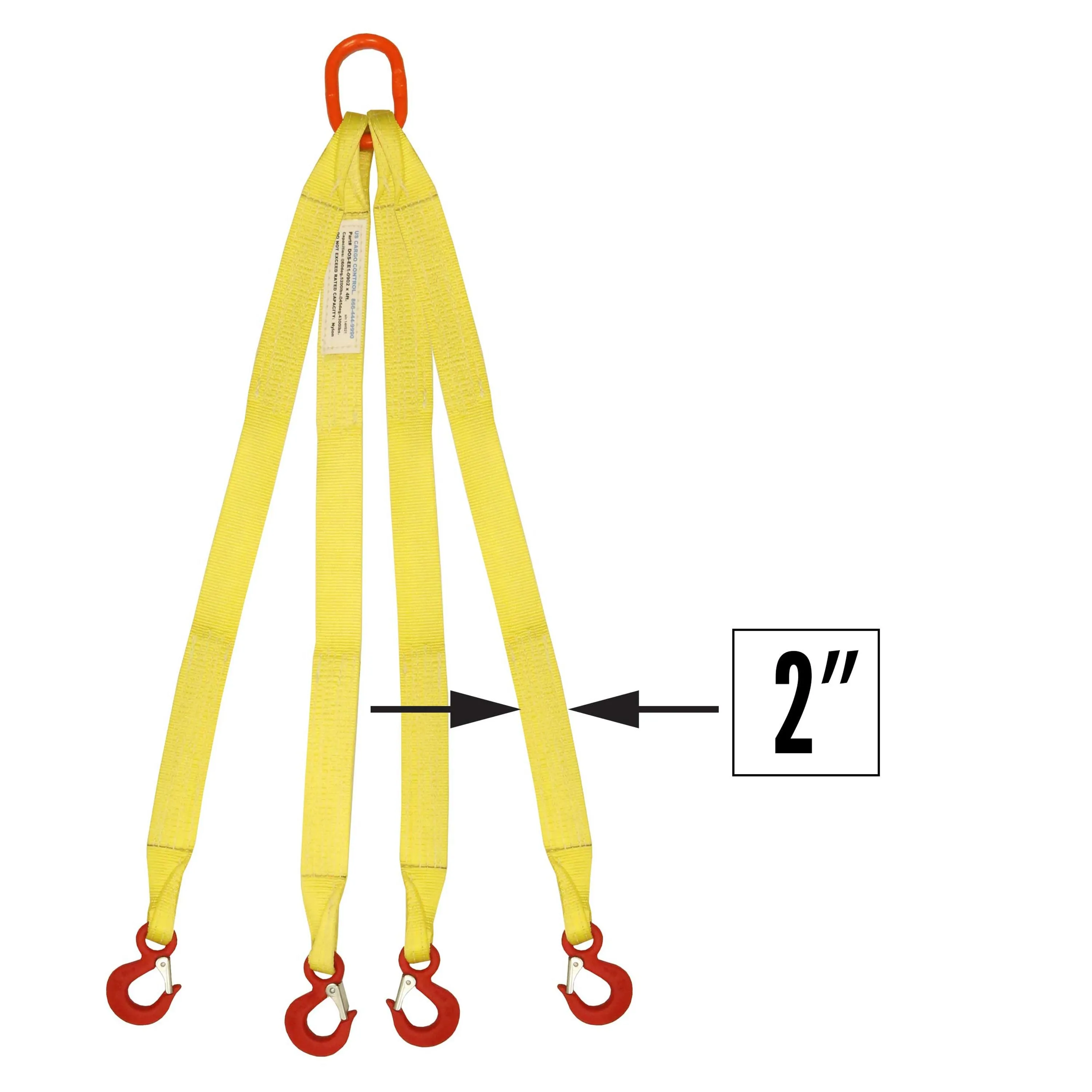 2"x10' (1 ply) Quad Leg Nylon Sling w/ Master Link & Sling Hook