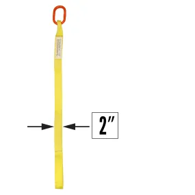 2"x3' (1 ply) Single Leg Nylon Sling w/ Master Link & Sewn Loop