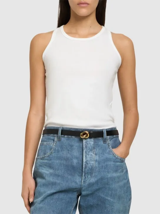 Bottega Veneta   20mm Knot leather belt 