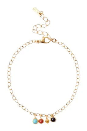 Chan Luu Charm Gold Bracelet in Multi Mix