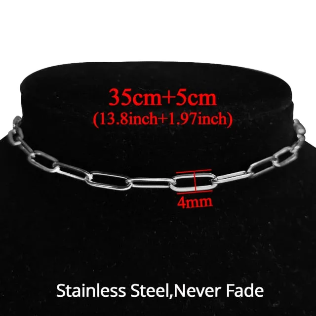 Clavicle Blade Necklace Chain, Stainless Steel 35 5cm