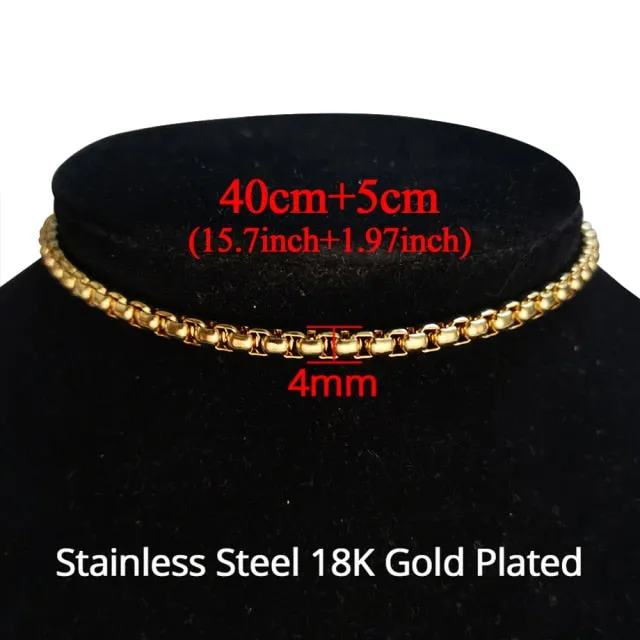 Clavicle Blade Necklace Chain, Stainless Steel 35 5cm