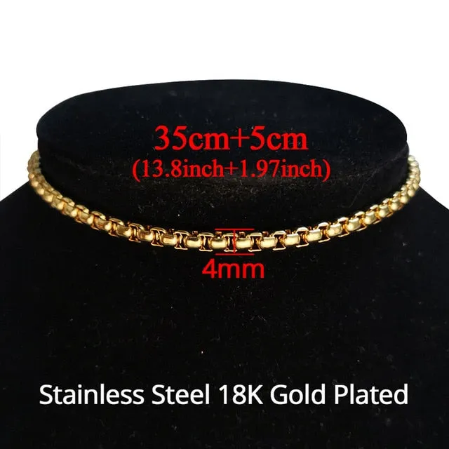 Clavicle Blade Necklace Chain, Stainless Steel 35 5cm