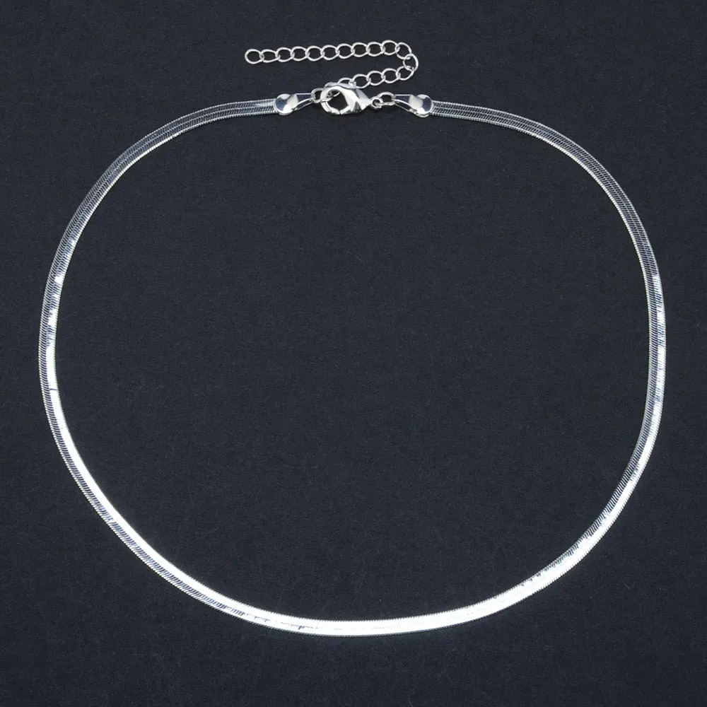 Clavicle Blade Necklace Chain, Stainless Steel 35 5cm