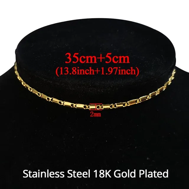 Clavicle Blade Necklace Chain, Stainless Steel 35 5cm