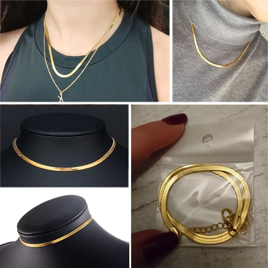 Clavicle Blade Necklace Chain, Stainless Steel 35 5cm