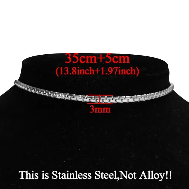 Clavicle Blade Necklace Chain, Stainless Steel 35 5cm