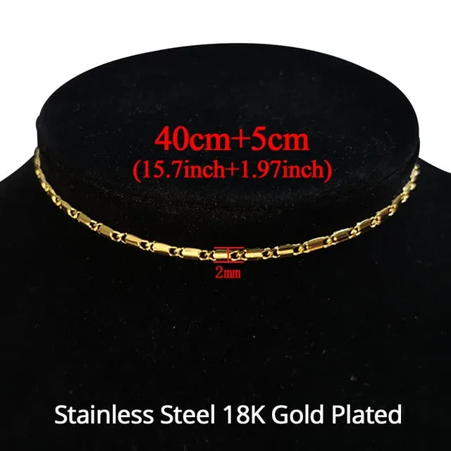 Clavicle Blade Necklace Chain, Stainless Steel 35 5cm