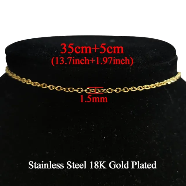 Clavicle Blade Necklace Chain, Stainless Steel 35 5cm