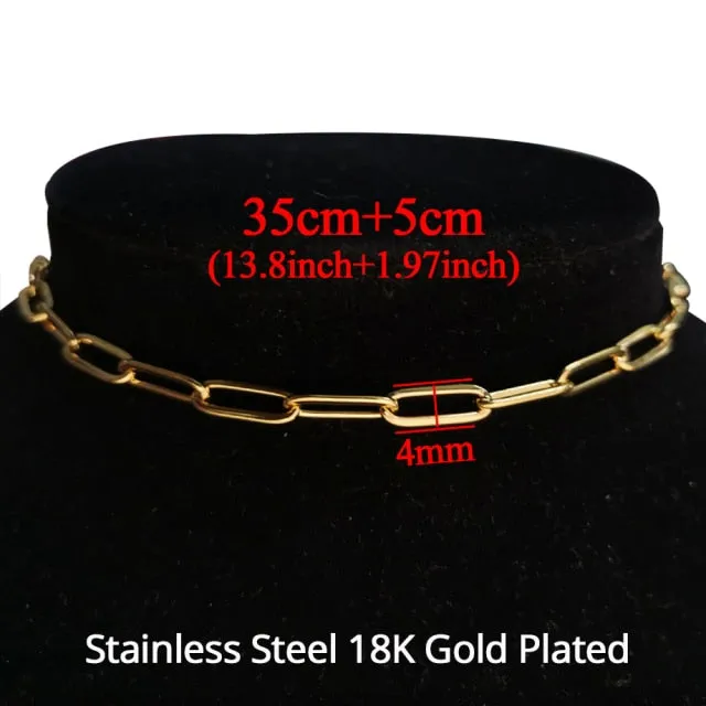 Clavicle Blade Necklace Chain, Stainless Steel 35 5cm