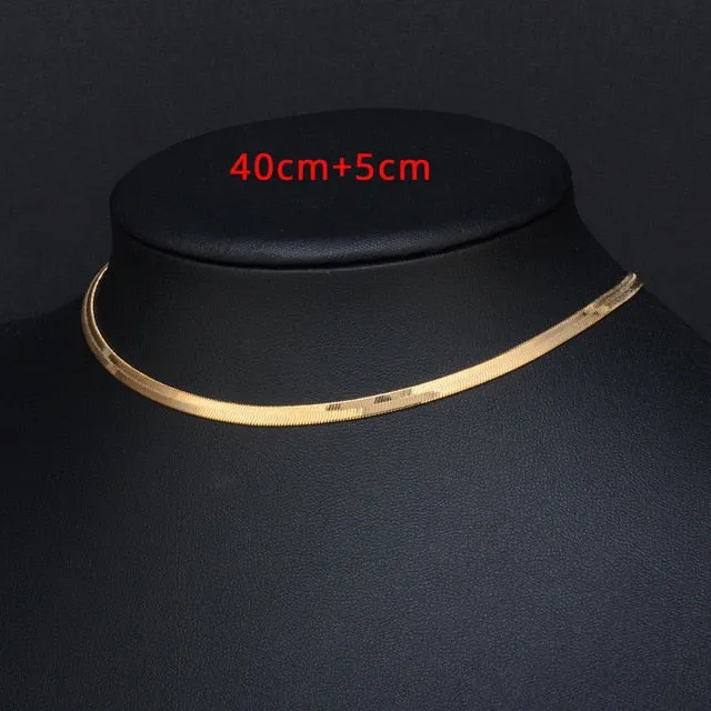 Clavicle Blade Necklace Chain, Stainless Steel 35 5cm