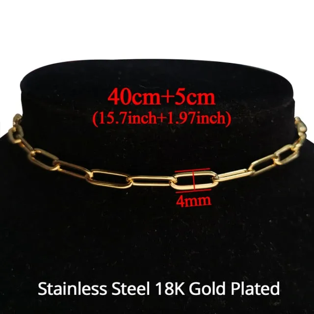 Clavicle Blade Necklace Chain, Stainless Steel 35 5cm