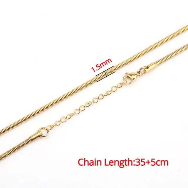 Clavicle Blade Necklace Chain, Stainless Steel 35 5cm