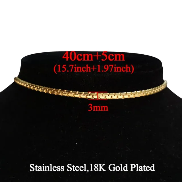 Clavicle Blade Necklace Chain, Stainless Steel 35 5cm