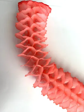 Coral Classic vintage honeycomb Paper Garland decoration set of 3 - 11.8ft/360cm wedding, birthday, bridal shower, baby shower decorations
