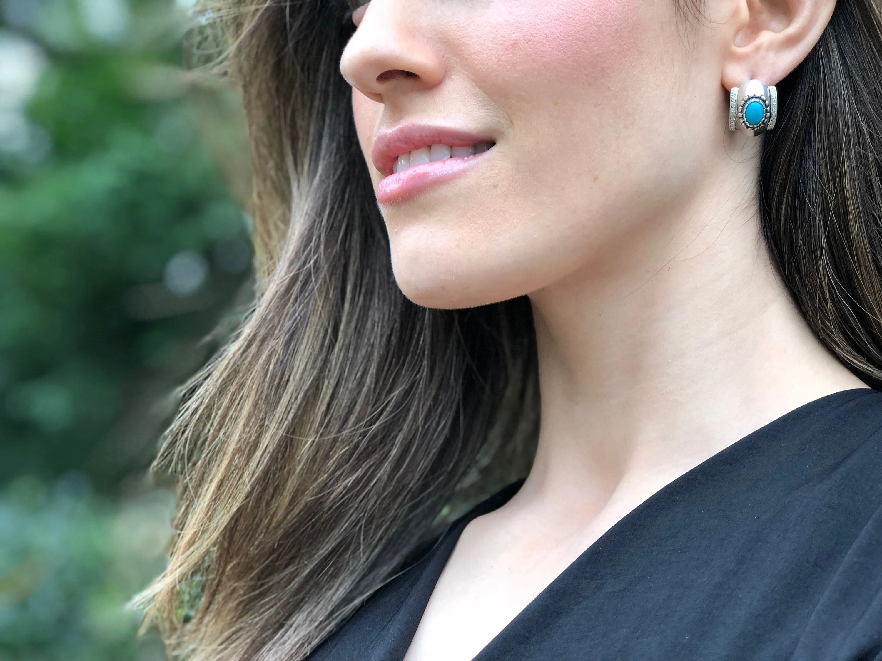 Coral Earrings - Wide Orange Earrings - Vintage Dome Earrings