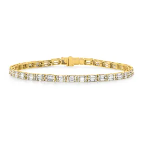 Diamond Baguette Cluster Illusion Eternity Tennis Bracelet