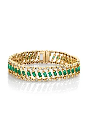 Diamond Emerald Dot Dash Bracelet