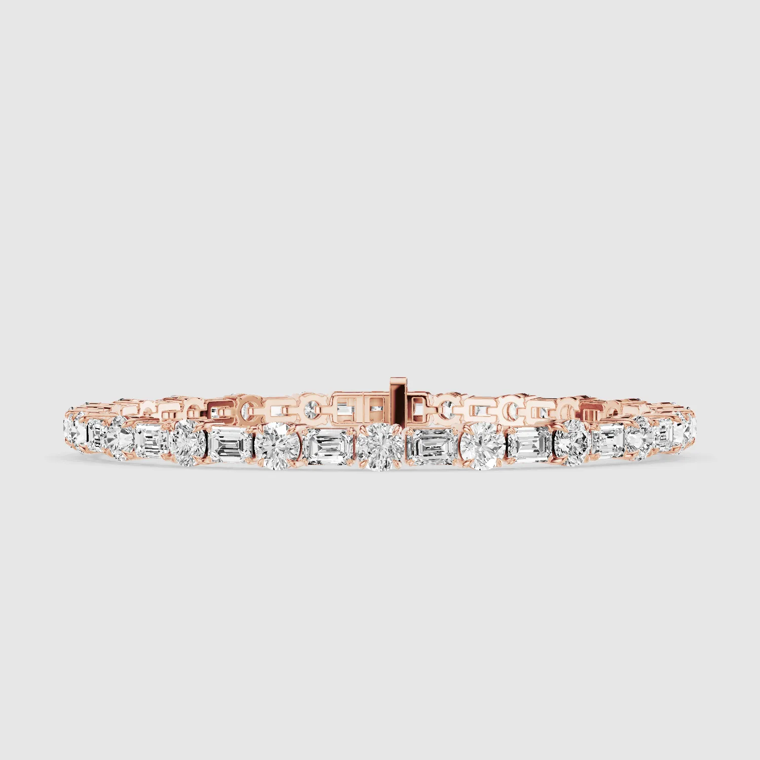 East West Tennis Bracelet Emerald Cut & Round-Multi Stone