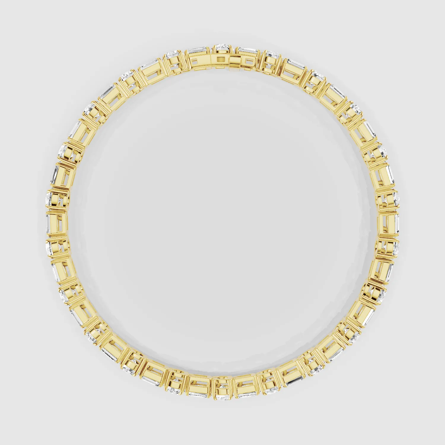 East West Tennis Bracelet Emerald Cut & Round-Multi Stone