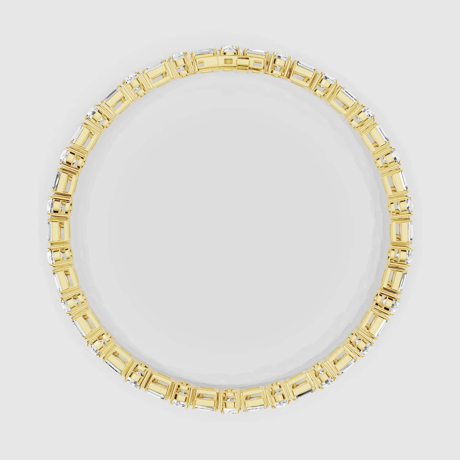 East West Tennis Bracelet Emerald Cut & Round-Multi Stone