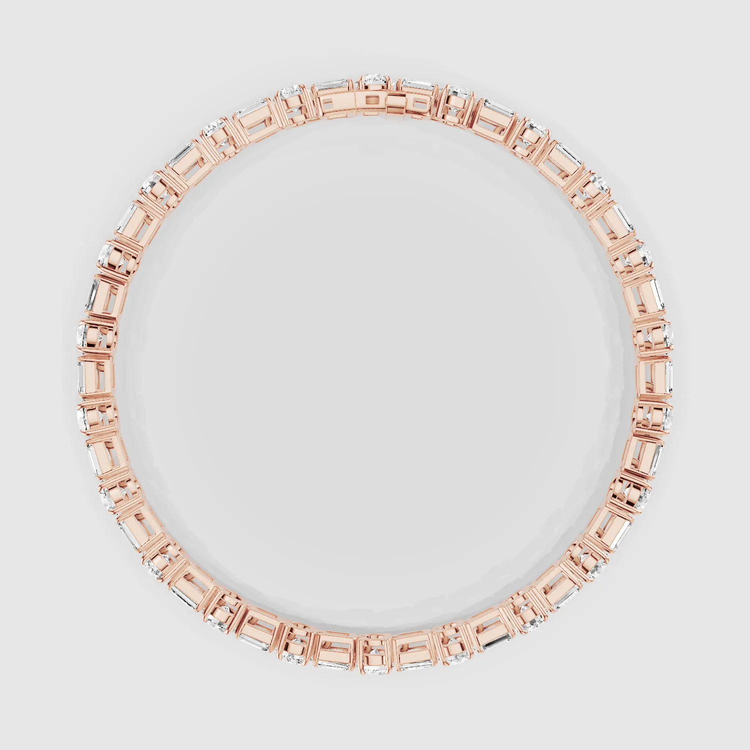 East West Tennis Bracelet Emerald Cut & Round-Multi Stone