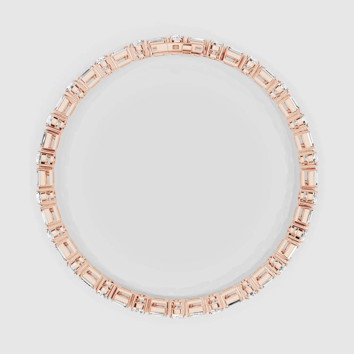 East West Tennis Bracelet Emerald Cut & Round-Multi Stone