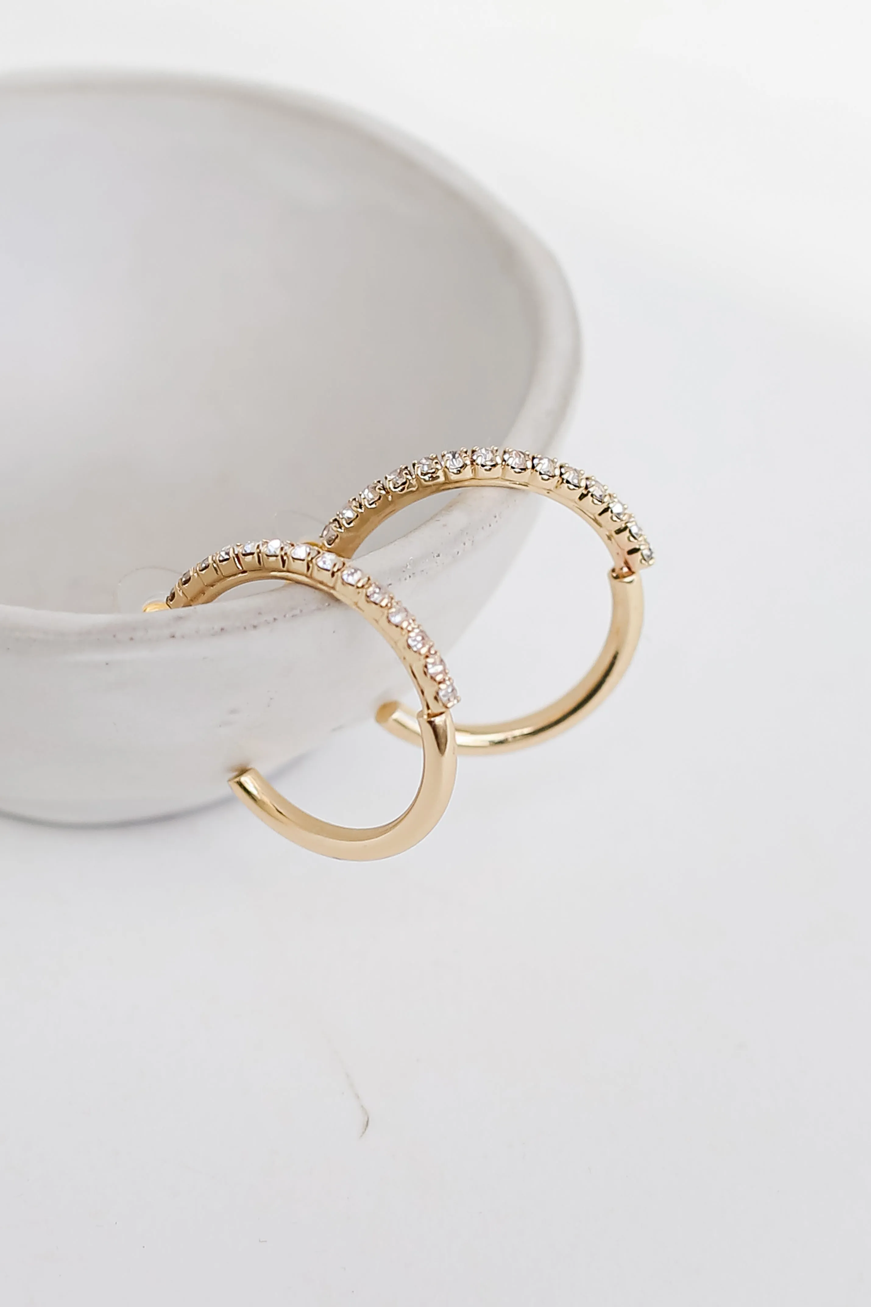 FINAL SALE - Cora Rhinestone Hoop Earrings