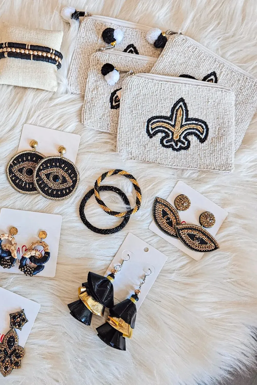 GAME DAY BEADED EARRINGS | EVIL EYE
