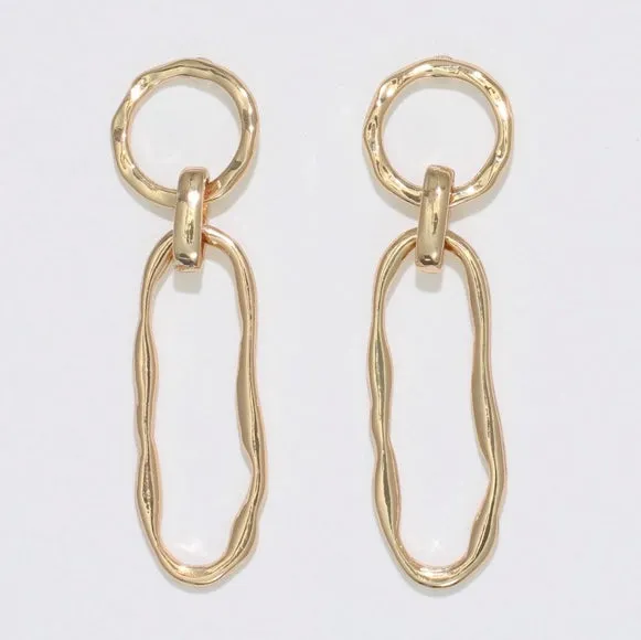 Gold Hammered Earrings