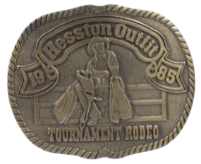 Hesston Outfit 1985 Tournament Rodeo Belt Buckle