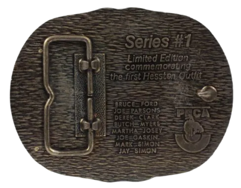 Hesston Outfit 1985 Tournament Rodeo Belt Buckle
