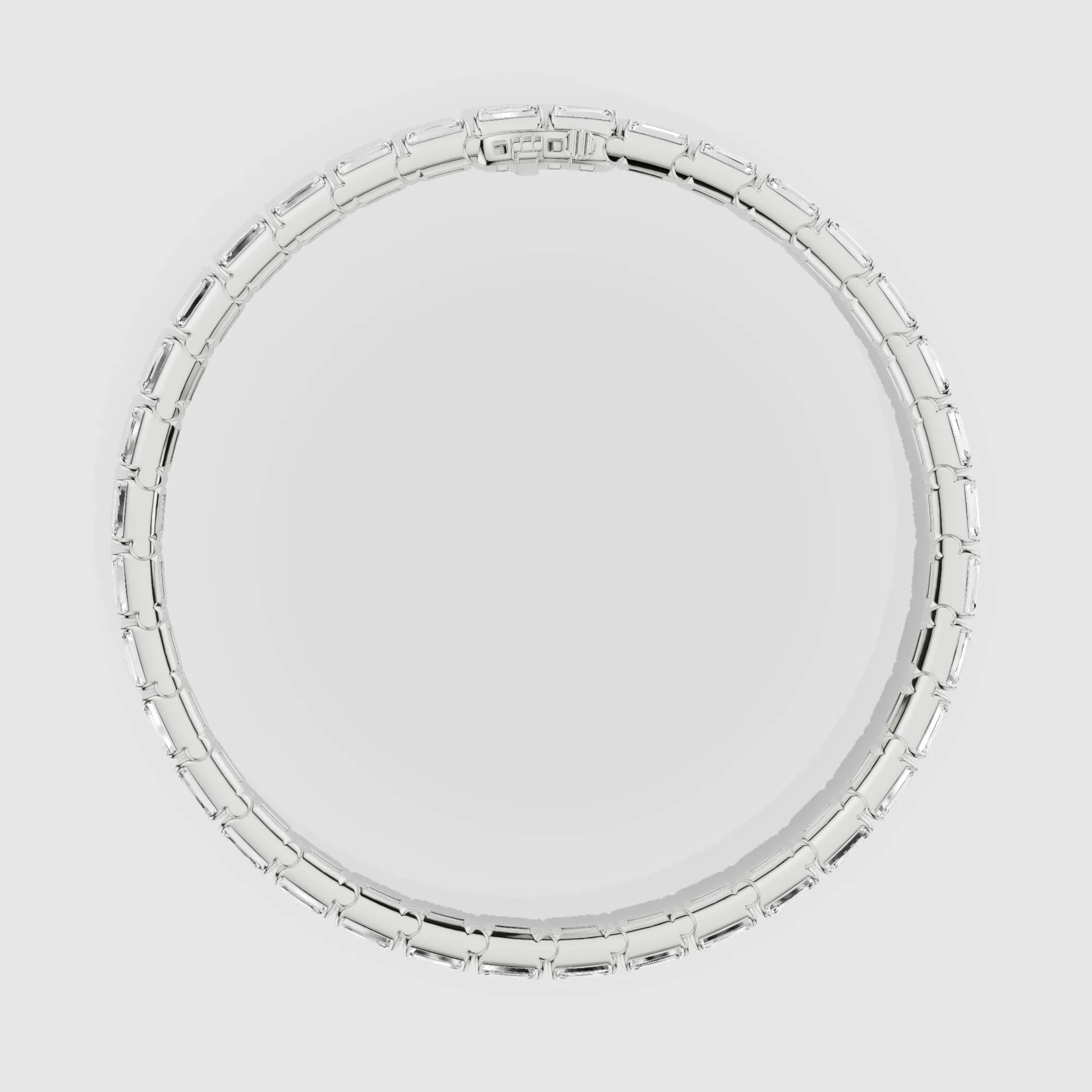 Horizontal Tennis Bracelet-Emerald Cut