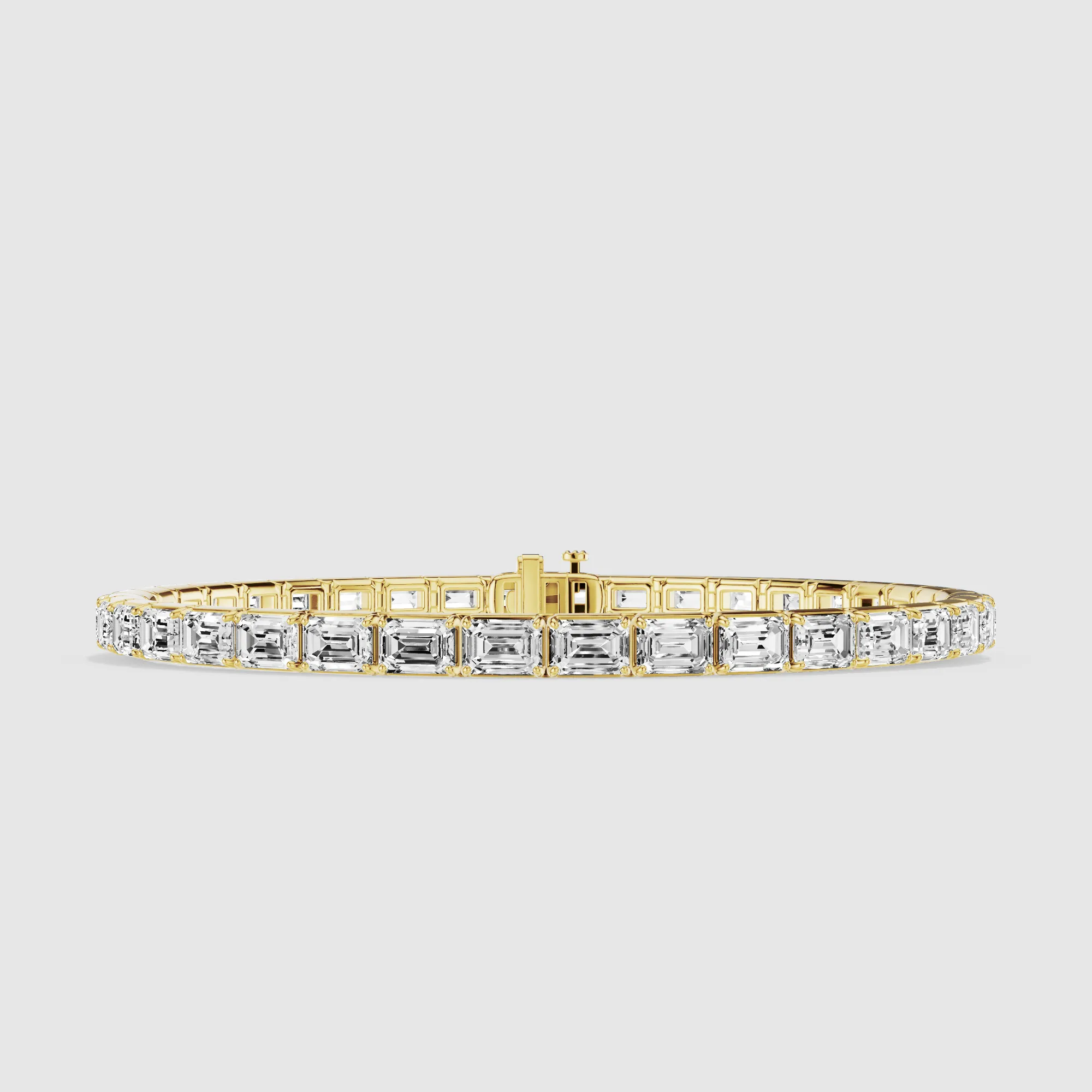 Horizontal Tennis Bracelet-Emerald Cut