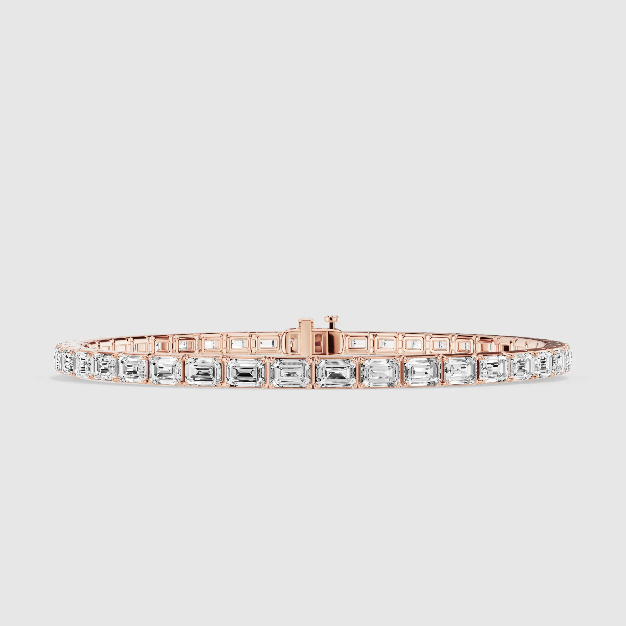 Horizontal Tennis Bracelet-Emerald Cut