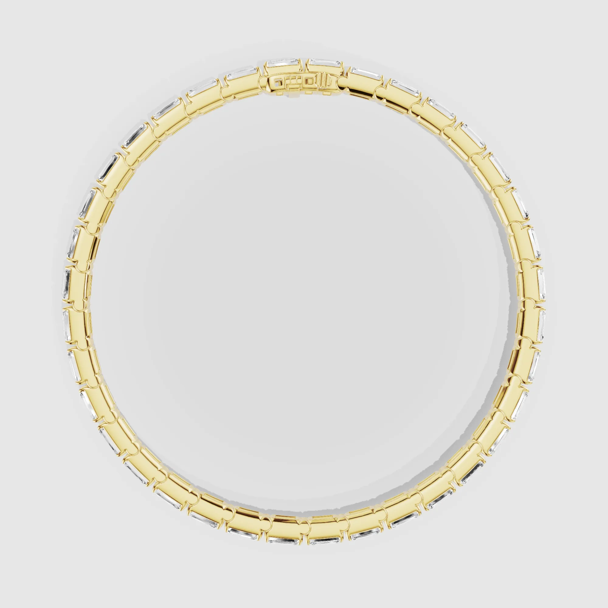 Horizontal Tennis Bracelet-Emerald Cut