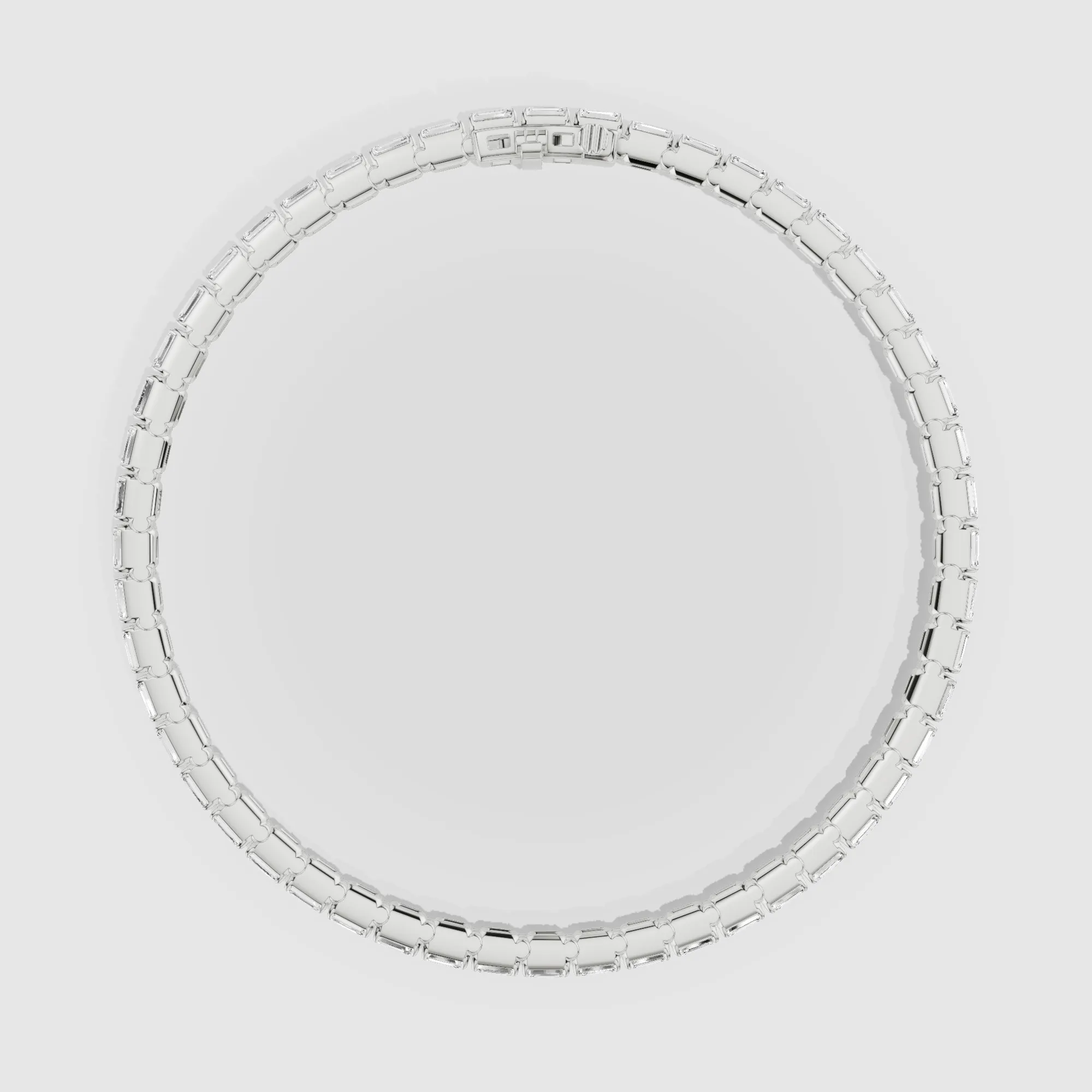 Horizontal Tennis Bracelet-Emerald Cut