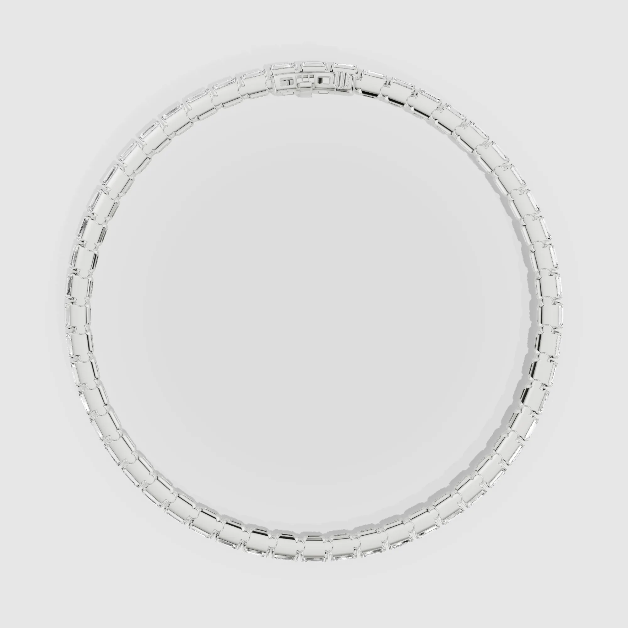 Horizontal Tennis Bracelet-Emerald Cut