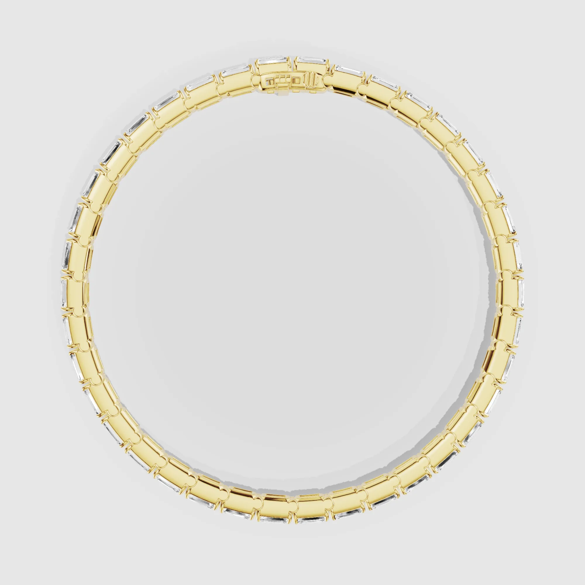 Horizontal Tennis Bracelet-Emerald Cut