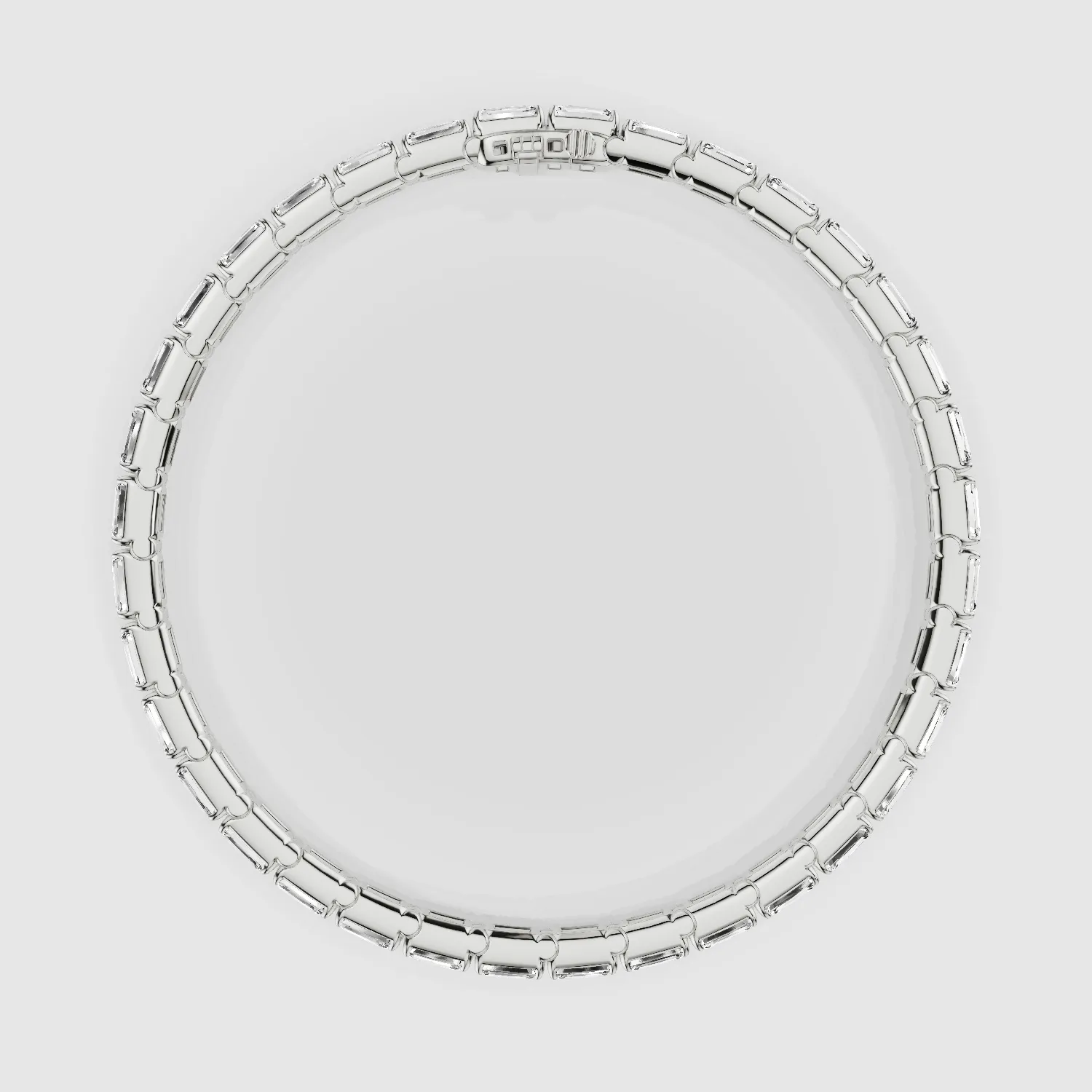 Horizontal Tennis Bracelet-Emerald Cut