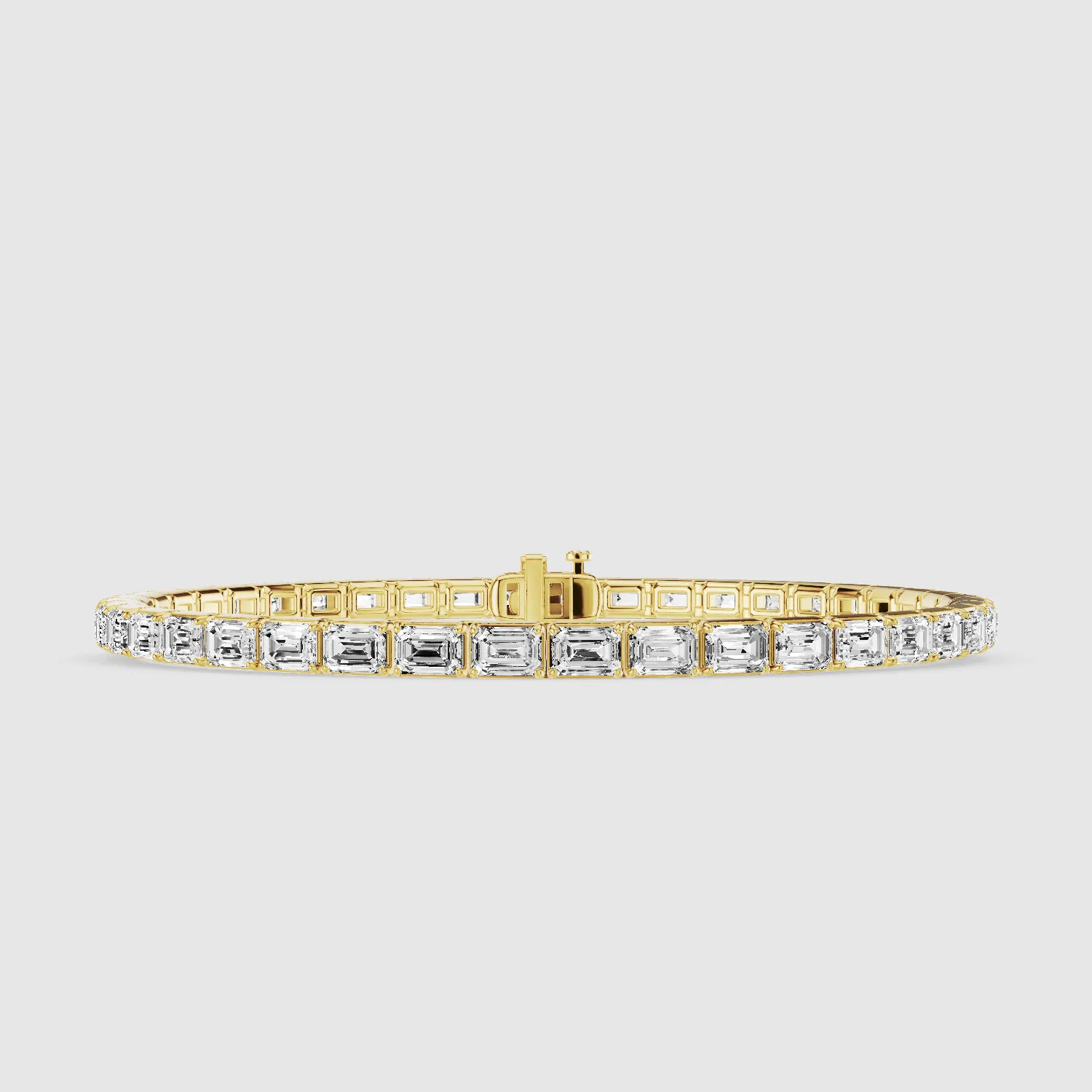 Horizontal Tennis Bracelet-Emerald Cut