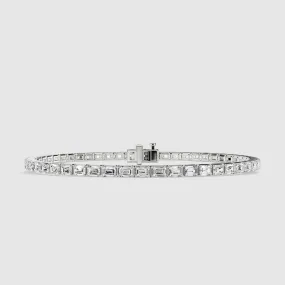 Horizontal Tennis Bracelet-Emerald Cut