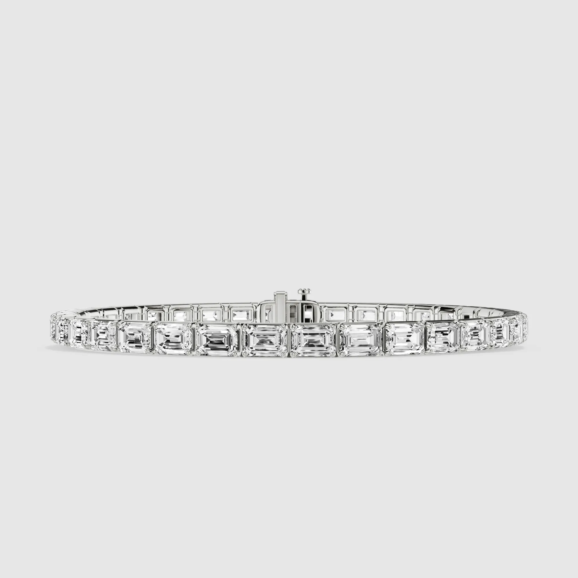 Horizontal Tennis Bracelet-Emerald Cut