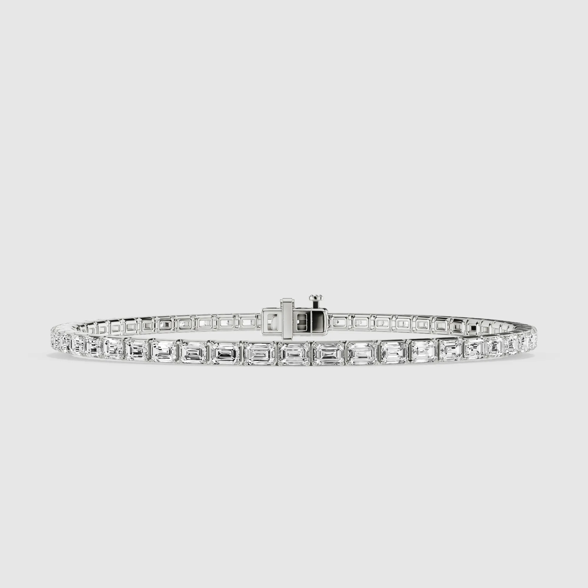 Horizontal Tennis Bracelet-Emerald Cut