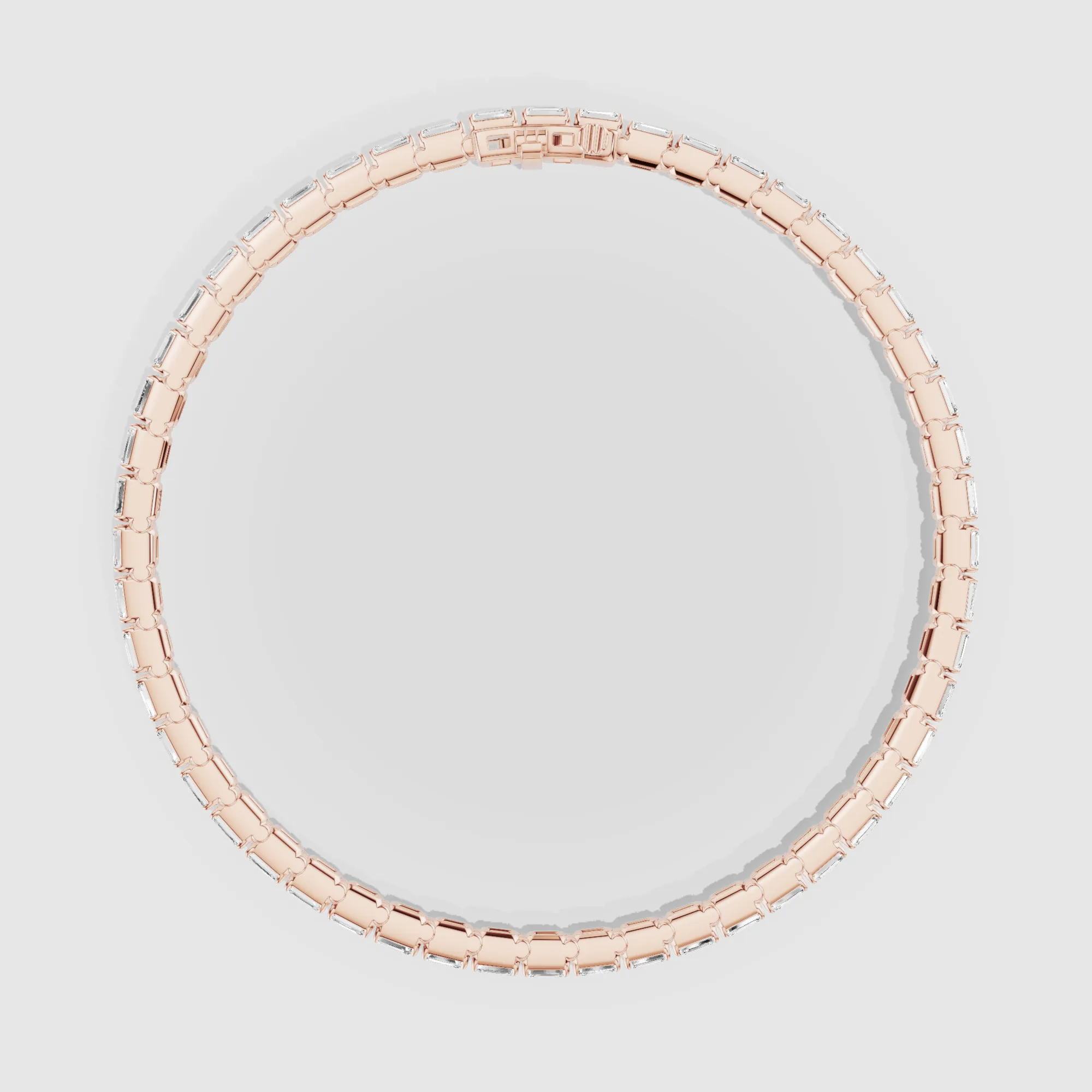 Horizontal Tennis Bracelet-Emerald Cut