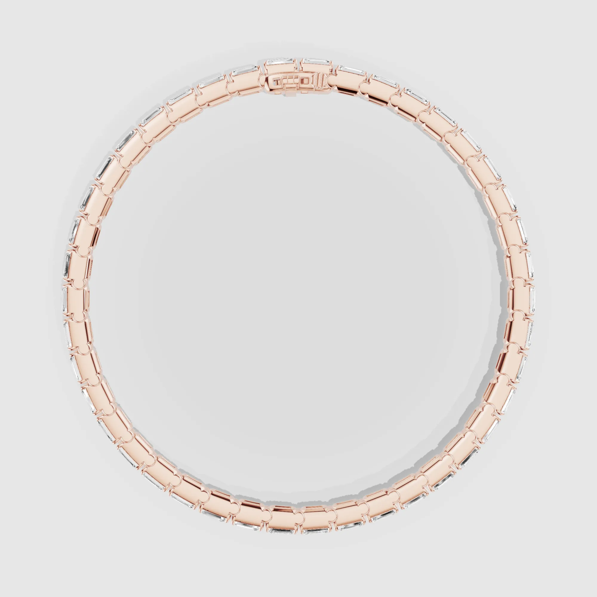 Horizontal Tennis Bracelet-Emerald Cut