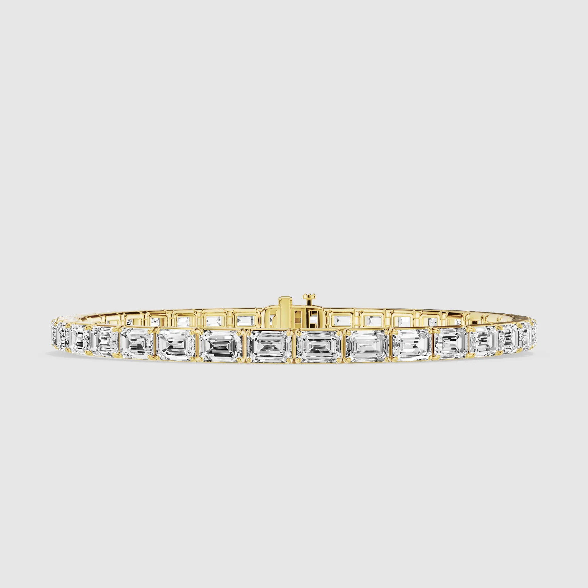 Horizontal Tennis Bracelet-Emerald Cut